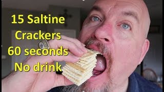 Saltine Cracker Challenge WORLD RECORD  15 crackers in 60 seconds NO drinks [upl. by Elvah]