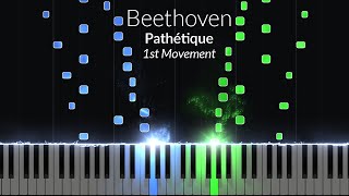 Beethoven  Pathetique 1st Movement Opus 13 No 8 Piano Tutorial [upl. by Kerred]