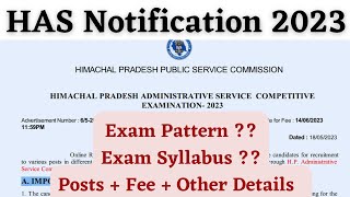 HAS Recruitment 2023  HPPSC Latest Job Notification  Exam Pattern  Syllabus etc [upl. by Gideon]