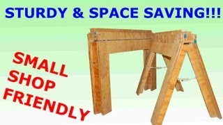 How to Build Folding Sawhorses DIY [upl. by Attelahs]