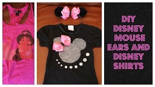 DIY Cheap Disney Minnie Ears And Disney Bling Shirts [upl. by Veda]