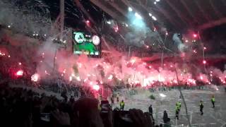 PANATHINAIKOS  Olympiakos 21032010 PYROSHOW IN GREEN HELL [upl. by Egdirdle]