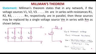 Millmans theorem statement and Proof [upl. by Anerak]