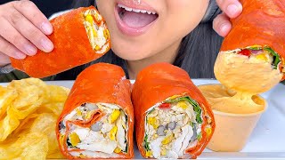 ASMR GIANT CHICKEN BURRITO OR WRAP Hmmmm 🤔 Eating Sounds ASMR Phan [upl. by Devi]