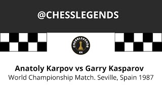 Anatoly Karpov vs Garry Kasparov World Championship Match Seville Spain 1987 [upl. by Enylhsa]