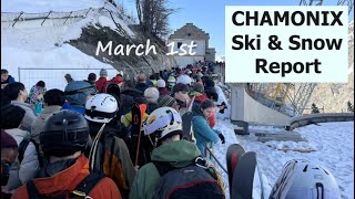 CHAMONIX Ski and Snow Report week 14  Queues Queues QUEUES [upl. by Fulviah]