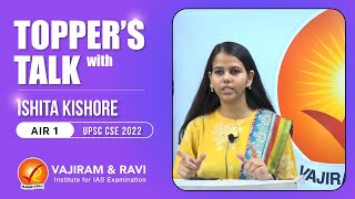 Topper’s Talk with Ishita Kishore AIR1  Vajiram amp Ravi [upl. by Tavish]