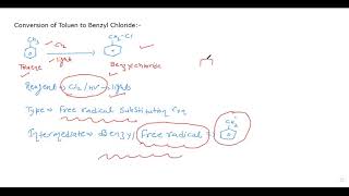 Conversion of Toluene into Benzyl chloride for BOARDNEETJEE [upl. by Aviva905]