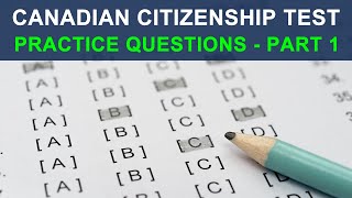 CANADIAN CITIZENSHIP TEST  PRACTICE QUESTIONS  PART 1 [upl. by Fowle]