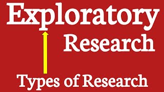 Exploratory Research  Types of Research [upl. by Engen]