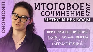 Итоговое сочинение 2023 за 15 минут Структура критерии направления Четко и без воды [upl. by Agbogla]