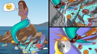 ASMR Animation Remove the wound in the tail fin for Ariel Mermaid  Wow Brain Kr  Deep Cleaning [upl. by Peadar501]