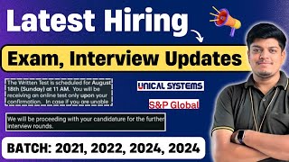 Unical System Test Update in 1 Day  Test Date 18 August  SampP Global Interview  20212024 BATCH [upl. by Leesen165]