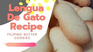 Lengua De Gato recipe  Filipino butter cookies  by always jing [upl. by Geis329]