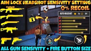 PERFECT  AIM LOCK 🔒 HEADSHOT SENSITIVITY SETTING  FREE FIRE NEW HEADSHOT TRICK  AIM LOCK TRICK [upl. by Thoer190]