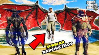 Franklin Become HELL BOSS to Fight SERBIAN DANCING LADY and DEVIL GOD in GTA 5  SHINCHAN and CHOP [upl. by Gaillard]