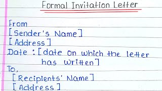 formal invitation class 12  Formal invitation letter  invitation letter for chief guest [upl. by Akahc]