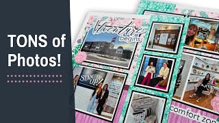 24 Photos on a Double Scrapbook Layout  12x12 Scrapbooking Idea [upl. by Aicert56]