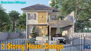 2 Storey House Design  3 Bedrooms floor area  200 sqm [upl. by Januisz853]