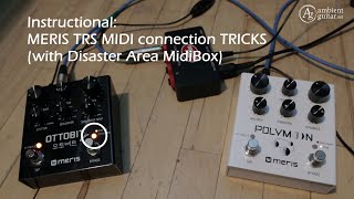 Instructional MERIS TRS MIDI connection TRICKS with Disaster Area MidiBox [upl. by Yhtnomit400]