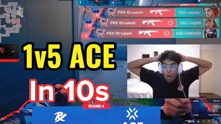 Streamers React to PRX F0rsaken 1v5 ACE in 10 second against EDG [upl. by Rohclem385]