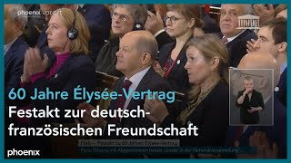 60 Jahre ÉlyséeVertrag Festakt zur deutschfranzösischen Freundschaft [upl. by Yasmar]