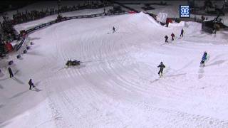 Winter X Games Aspen 2012 Justin Hoyer Snowmobile Crash [upl. by Tevis]