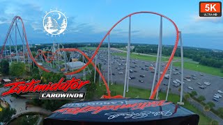 Intimidator Front Seat On Ride POV 5K 60FPS Carowinds  Nascar Themed Roller Coaster  Carolina [upl. by Meldoh608]