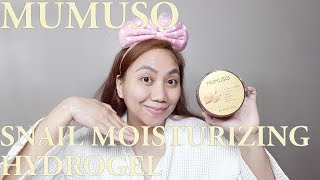 MUMUSO SNAIL 🐌 MOISTURIZING HYDROGEL REVIEW  DEMO [upl. by Yrahca]