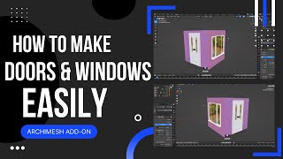 How to easily make Doors amp Windows using Archimesh AddOn  Blender Tutorial [upl. by Disario261]