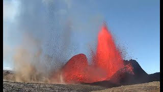 Icelands newest Geysir — now in color Fagradalsfjall 2021 [upl. by Aikemal]