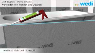 wedi  DE  Lösungen Verkleiden von Duschen und Badewannen mit dem wedi Bathboard [upl. by Osmund]