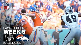 Las Vegas Raiders vs Denver Broncos  2024 Week 5 Game Highlights [upl. by Otreblaug144]