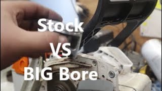 Farmertec ms660 Port Timing Big Bore vs Stock Bore [upl. by Anitaf]