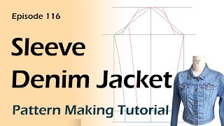 2Piece Sleeve Pattern for Denim Jacket Pattern Making Tutorial [upl. by Mikaela667]