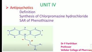 Antipsychotic drugs Synthesis of Chlorpromazine HCl SAR of Phenothiazine [upl. by Atazroglam]