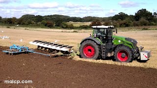 4Kᵁᴴᴰ Fendt 1050 Vario with a Dowdeswell DP 170 9 furrow reversible plough near Kirton Suffolk [upl. by Ariada]