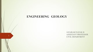 ENGINEERING GEOLOGY Online class 07 [upl. by Jelene]