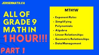 ALL OF GRADE 9 MATH IN 60 MINUTES exam review part 1 [upl. by Irrok354]