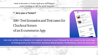 Ecommerce Test Cases5  Checkout Screen  300 Test Cases in 20 mins [upl. by Noiroc494]