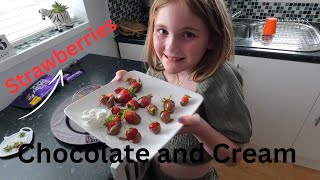 Home Grown Strawberries with Chocolate and Cream [upl. by Caren]