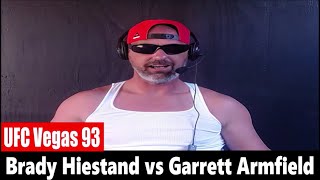 UFC Vegas 93 Brady Hiestand vs Garrett Armfield PREDICTION [upl. by Elimay]