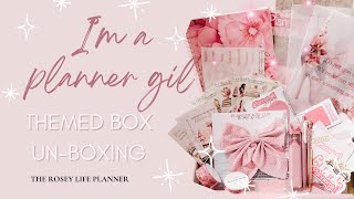 UNBOXING  Planner Girl Pink Mystery Planner Box  The Rosey Life Planner [upl. by Schoenburg]