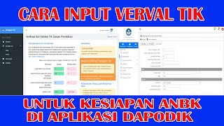 CARA INPUT D4T4 VERVAL TIK UNTUK KESIAPAN ANBK DI APLIKASI DAPODIK [upl. by Ynavoeg188]