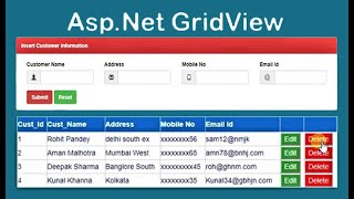 gridview insert update delete in aspnet [upl. by Roux]