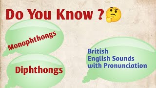 Do you Know Monophthongs and Diphthongs Sounds with Pronunciation   Vowels Details [upl. by Alithea]