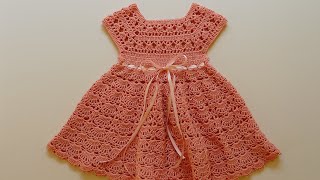 VESTIDO INFANTIL DE CROCHÊ FÁCIL E ECONÔMICOMimos Da Malu [upl. by Ronal]