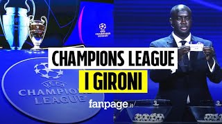 Sorteggi Champions League 202223 i gironi di Juve Inter Milan e Napoli [upl. by Meakem]