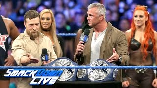 The new SmackDown Tag Team and Womens Titles are unveiled SmackDown Live Aug 23 2016 [upl. by Finn869]