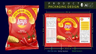 Product Packaging Design In Illustrator  How to create print ready die cut lines and bleed section [upl. by Arimay]